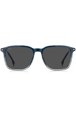 Degradé-blue sunglasses with striped detail