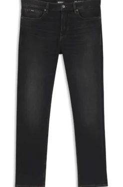 Delaware Slim-fit black jeans in stretch cotton blend