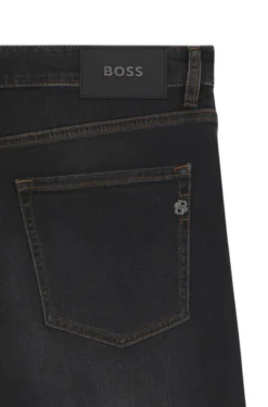 Delaware Slim-fit black jeans in stretch cotton blend