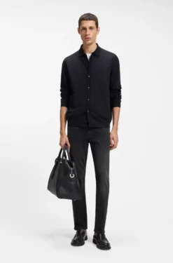 Delaware slim-fit jeans in black comfort-stretch denim