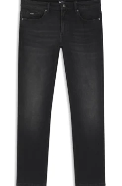 Delaware slim-fit jeans in black comfort-stretch denim