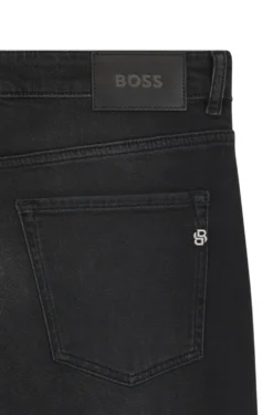 Delaware slim-fit jeans in black comfort-stretch denim