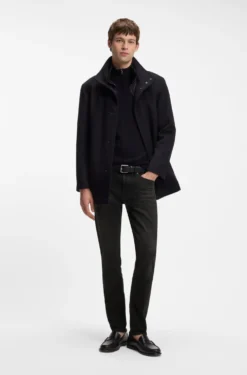 Delaware slim-fit jeans in black stretch denim