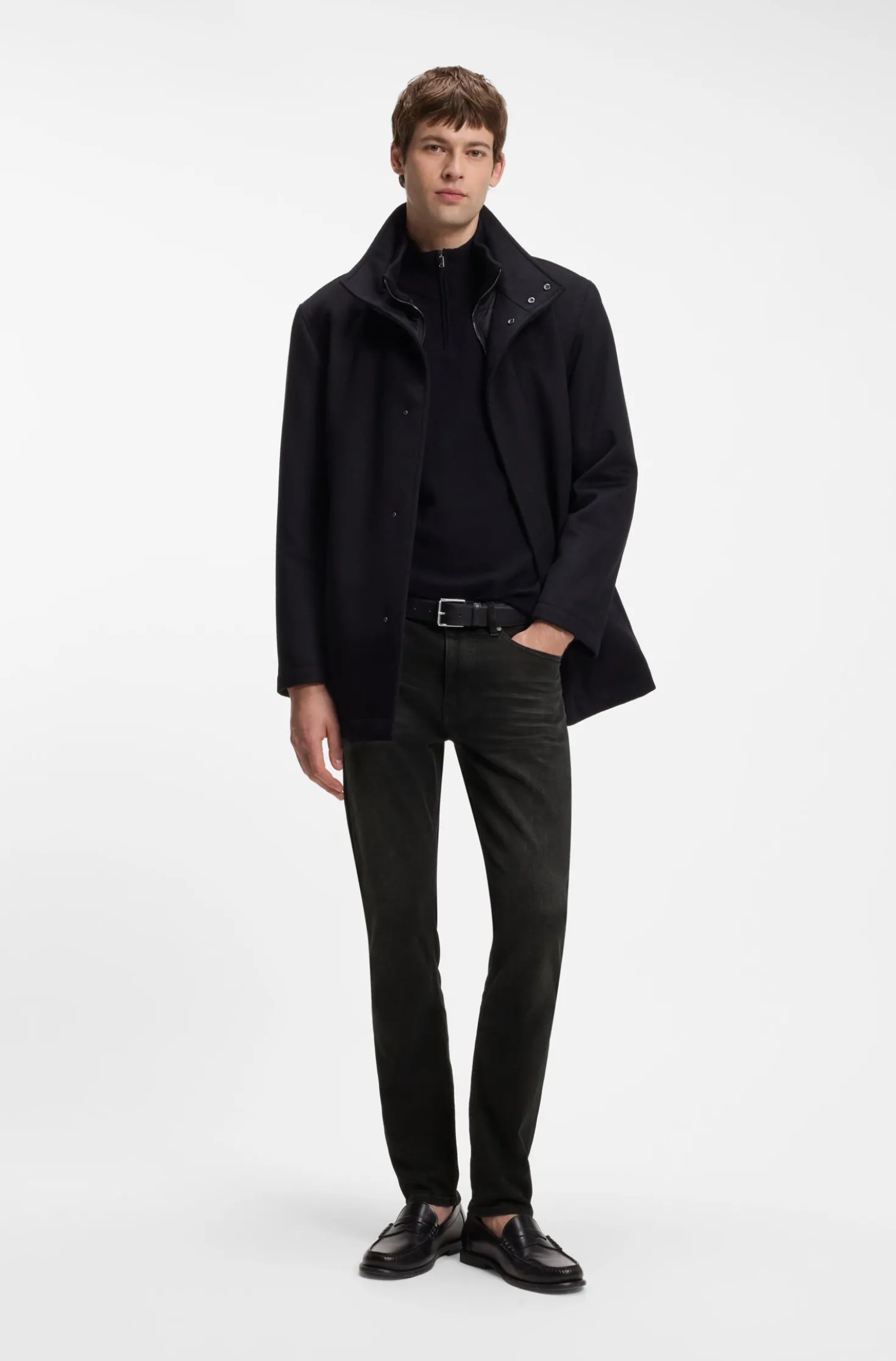Delaware slim-fit jeans in black stretch denim