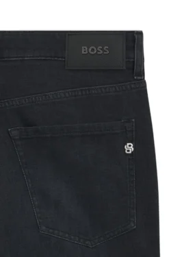 Delaware Slim-fit jeans in black super-soft Italian denim