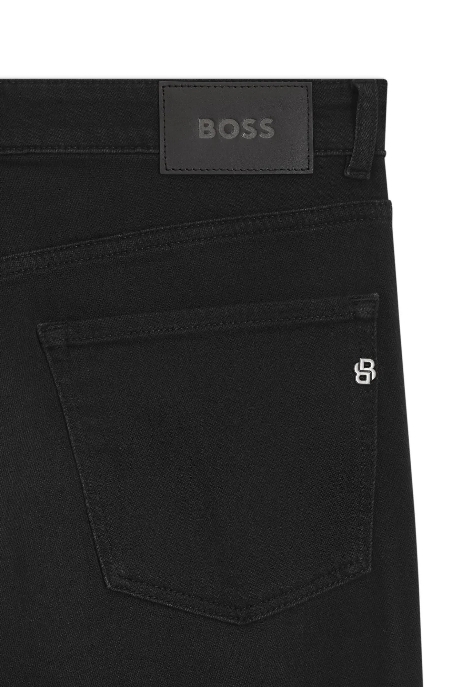 Delaware slim-fit jeans in deep-black stretch denim