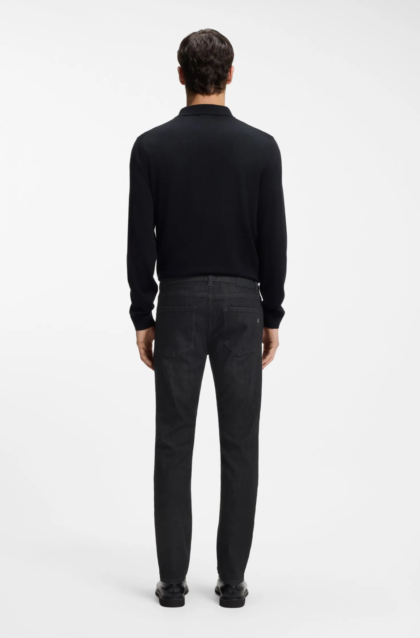 Delaware slim-fit jeans in grey wrinkle-resistant denim