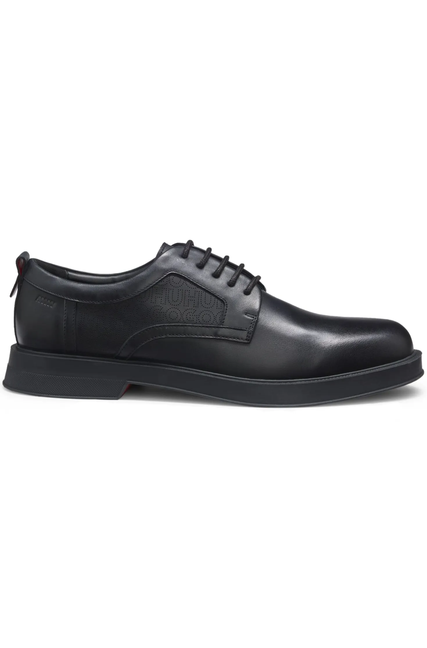 Derby shoes in leather with perforated monograms