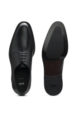Derby shoes in smooth and textured leather
