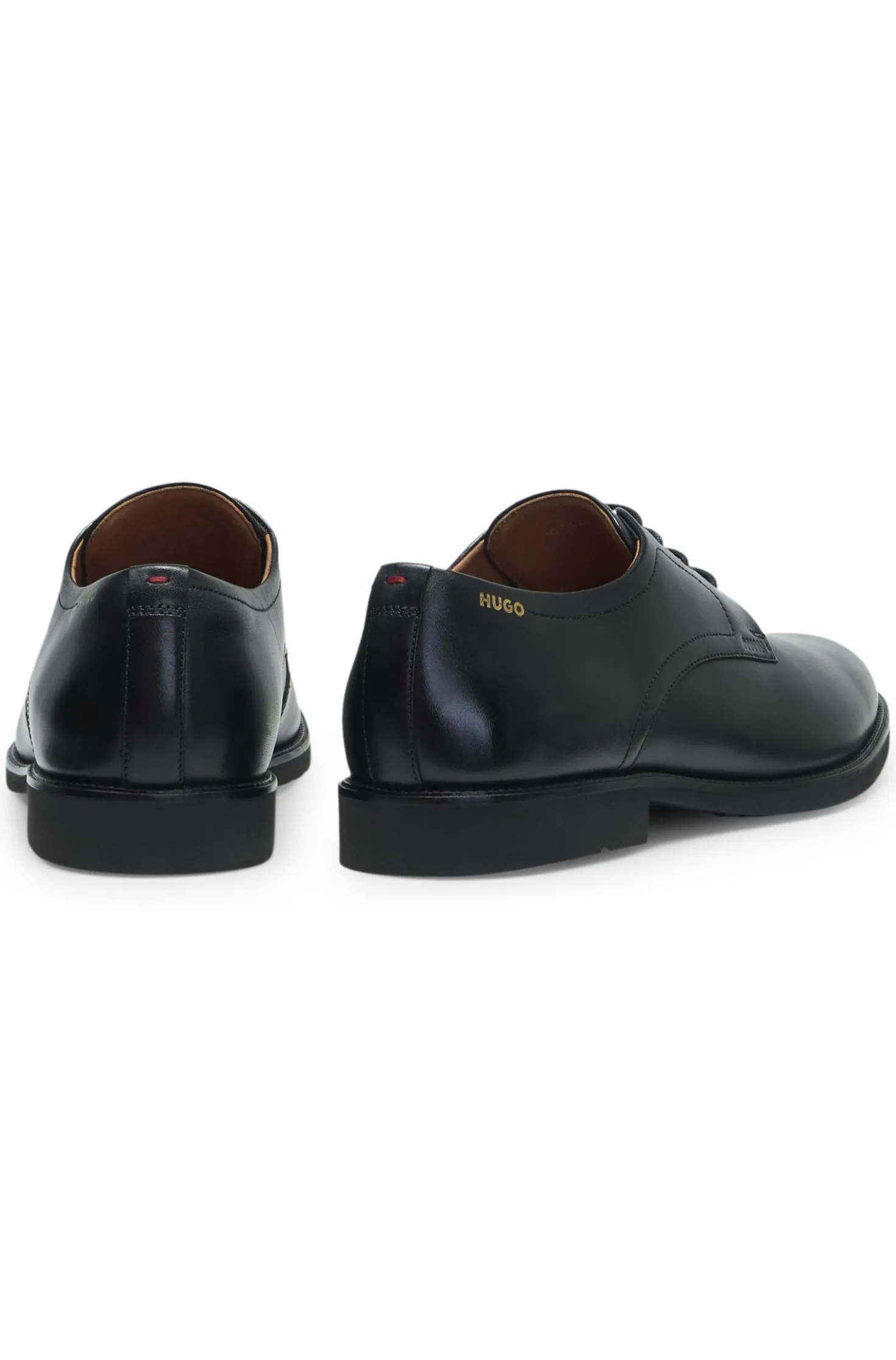 Derby shoes in smooth leather with embossed logo