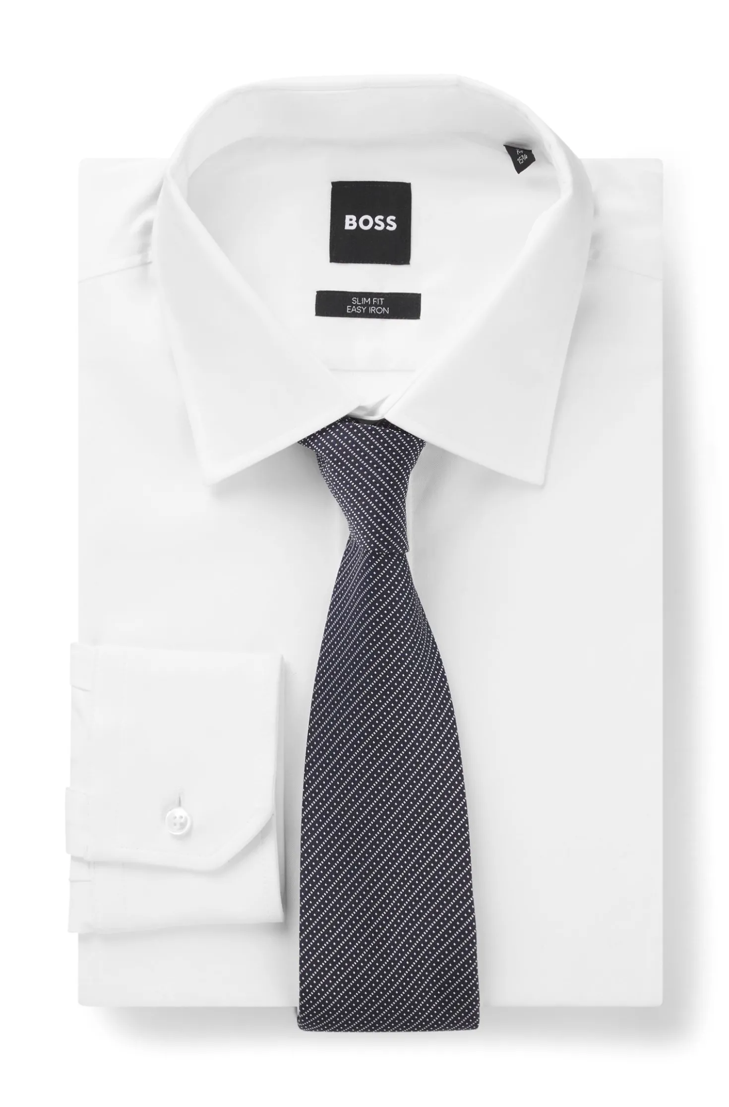 Diagonal-stripe tie in Italian-made silk jacquard