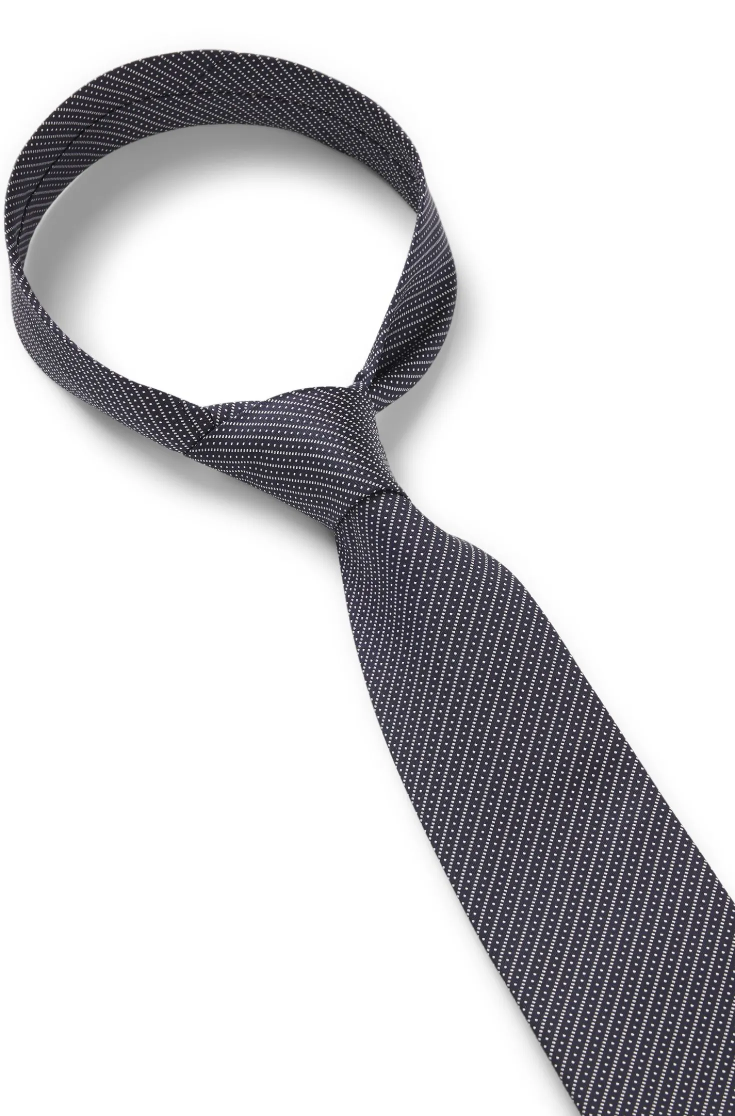 Diagonal-stripe tie in Italian-made silk jacquard