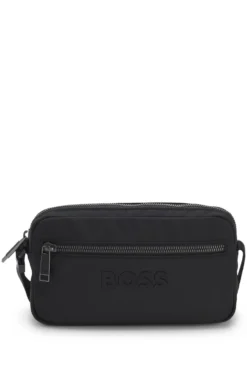 Diamond-structured crossbody bag with tonal logo
