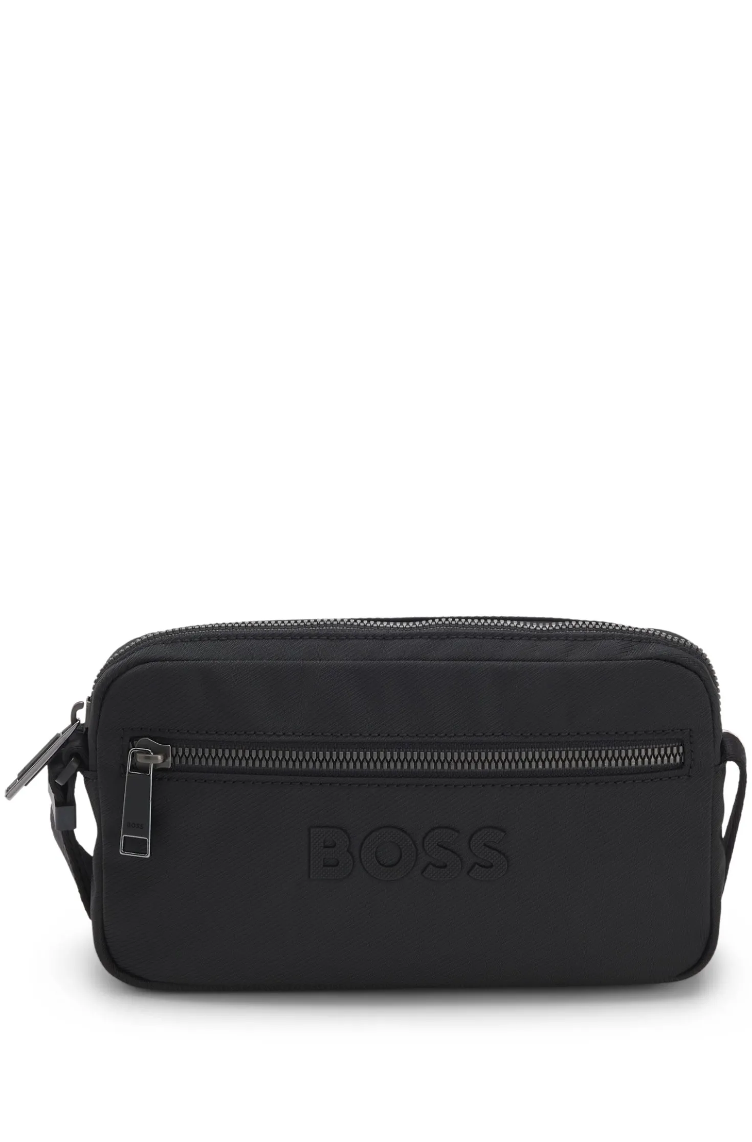 Diamond-structured crossbody bag with tonal logo