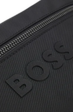 Diamond-structured crossbody bag with tonal logo