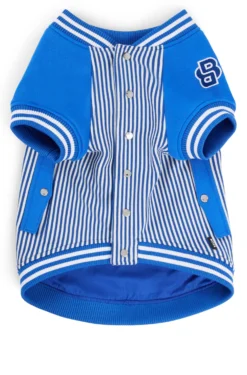 Dog bomber jacket with embroidered logo