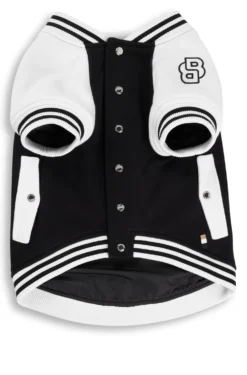 Dog bomber jacket with embroidered logo