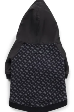 Dog hoodie with monogram pattern