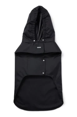 Dog raincoat in waterproof fabric with contrast logo