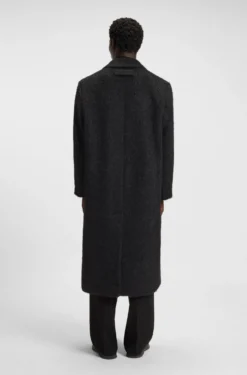 Double-breasted relaxed-fit coat with wool and alpaca