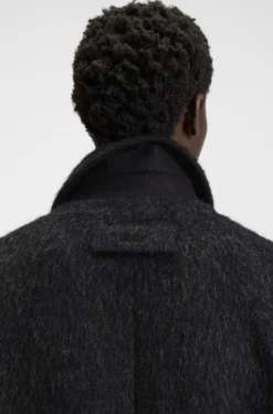 Double-breasted relaxed-fit coat with wool and alpaca