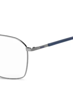 Double-bridge optical frames with blue end-tips
