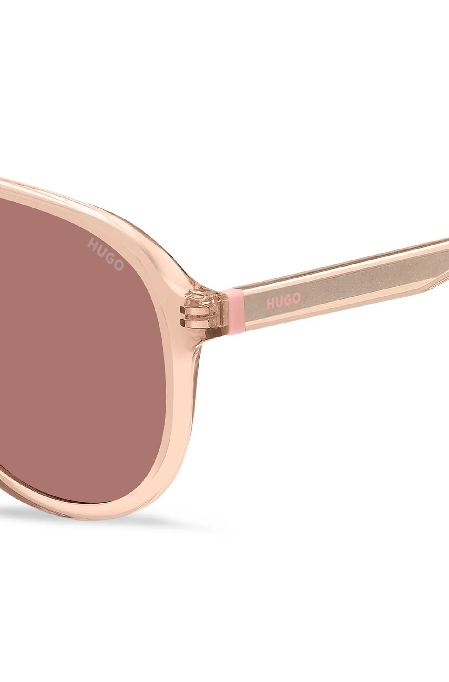 Double-bridge sunglasses in pink acetate