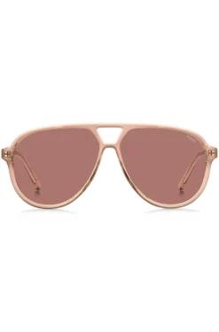 Double-bridge sunglasses in pink acetate