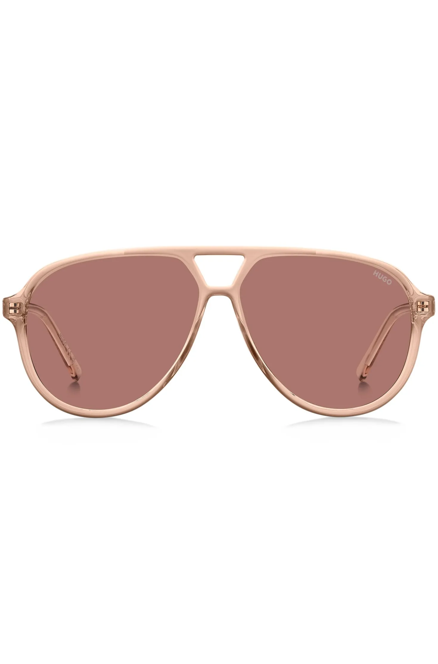 Double-bridge sunglasses in pink acetate