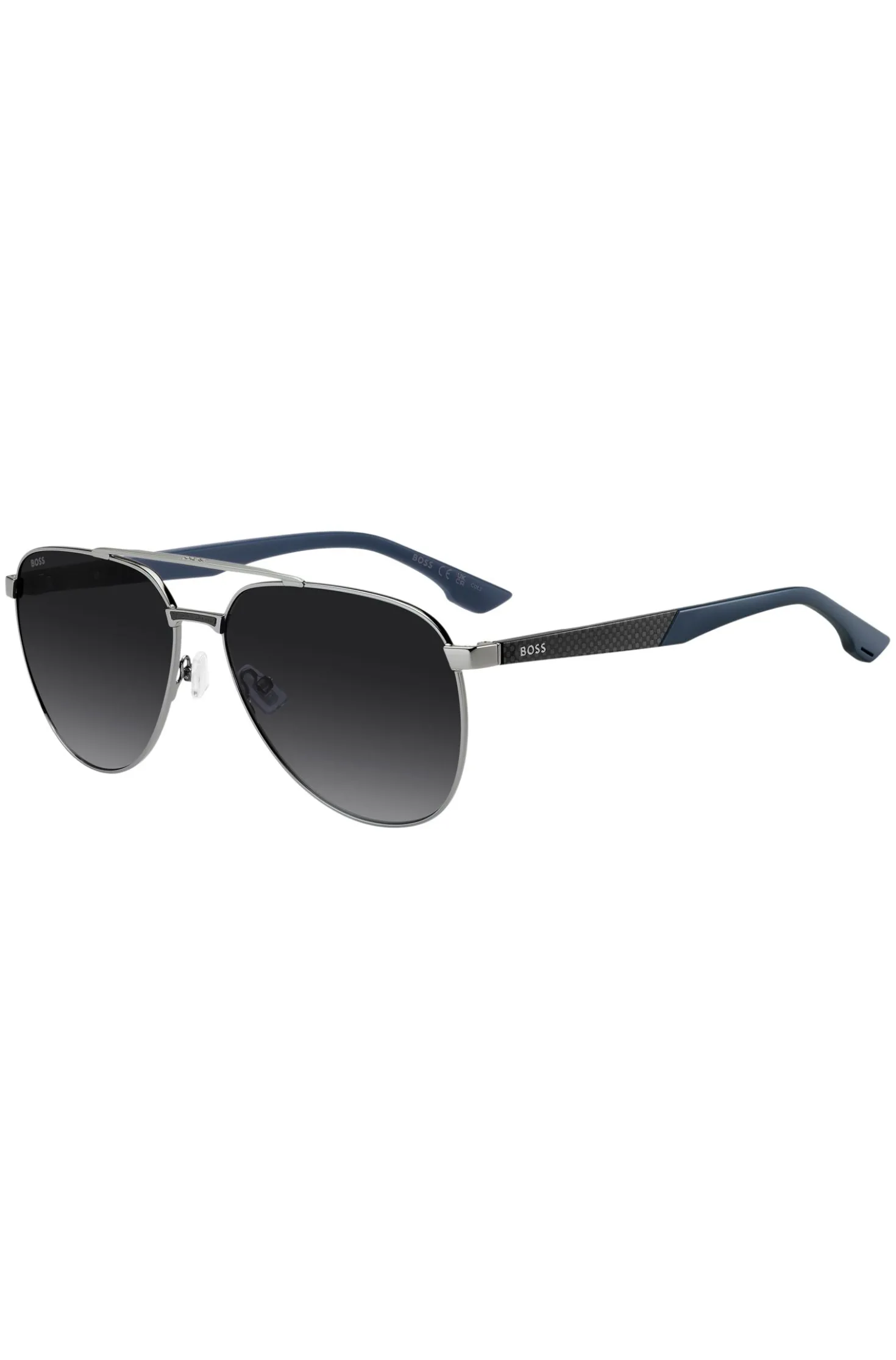 Double-bridge sunglasses with carbon-fibre temples