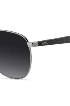 Double-bridge sunglasses with carbon-fibre temples