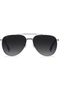 Double-bridge sunglasses with carbon-fibre temples