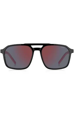 Double-bridge sunglasses with two-tone temples
