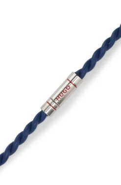 Double-wrap cuff in braided leather