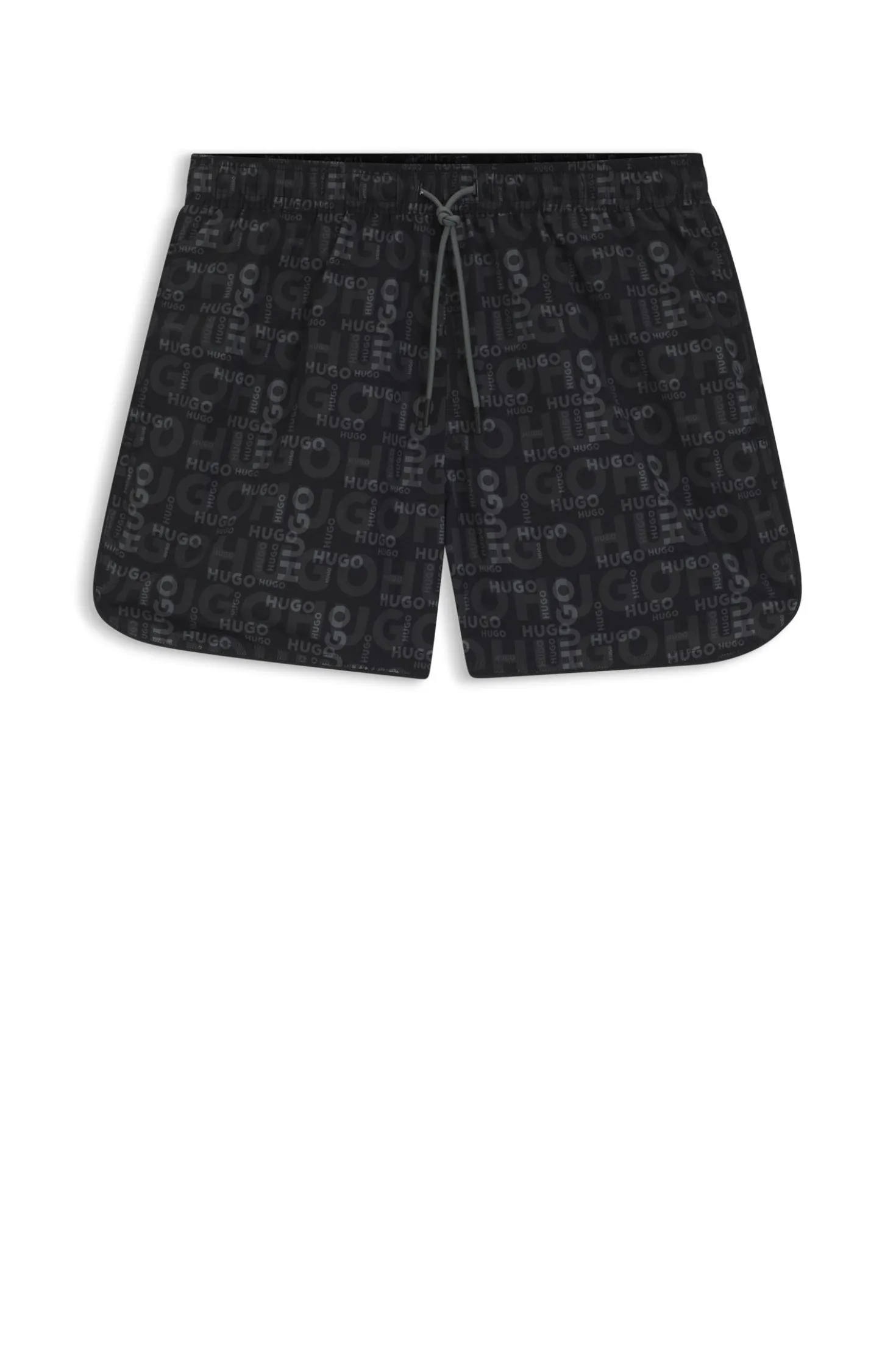 Drawcord swim shorts with all-over print
