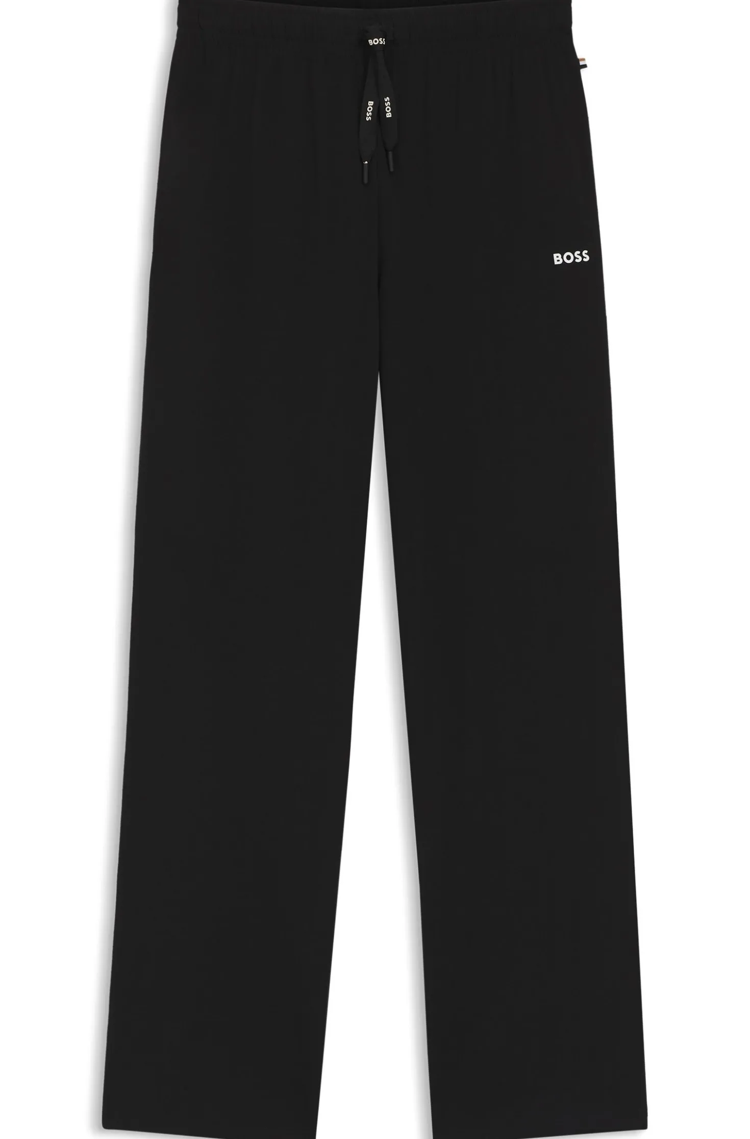 Drawstring pyjama bottoms in stretch cotton with logo detail