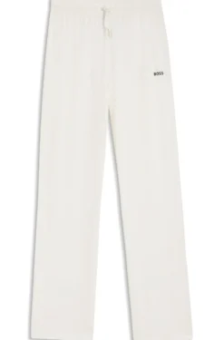 Drawstring pyjama bottoms in stretch cotton with logo detail