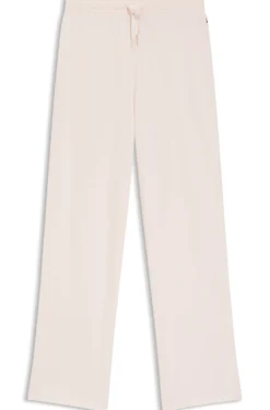 Drawstring pyjama bottoms in stretch cotton with logo detail