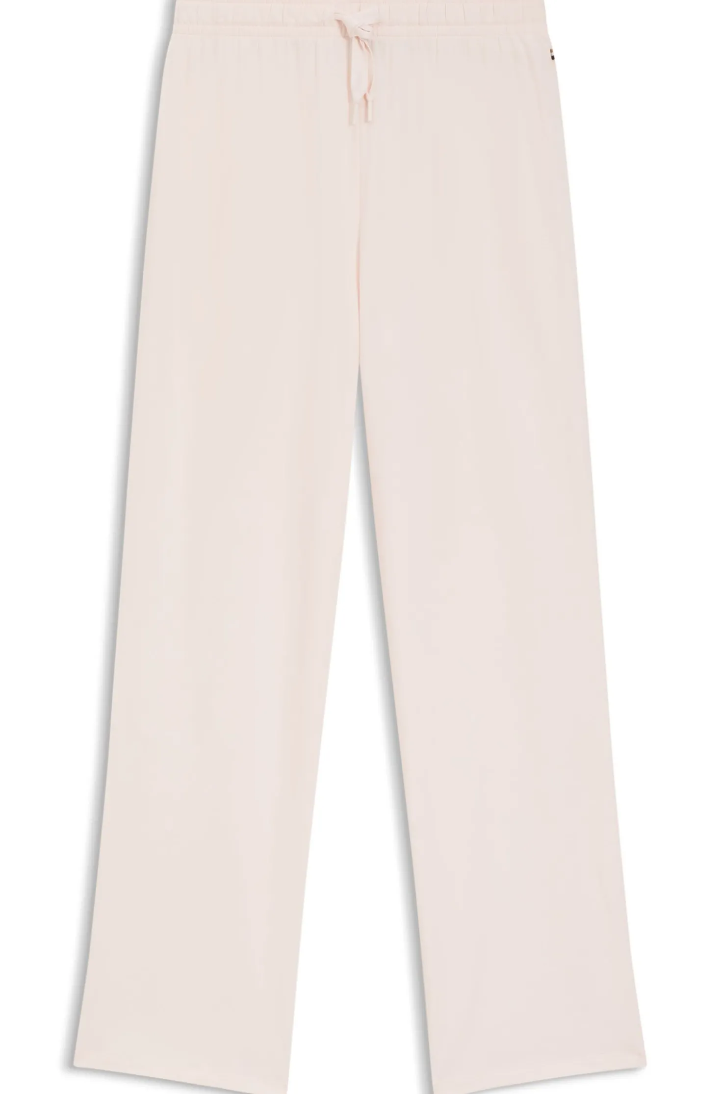 Drawstring pyjama bottoms in stretch cotton with logo detail