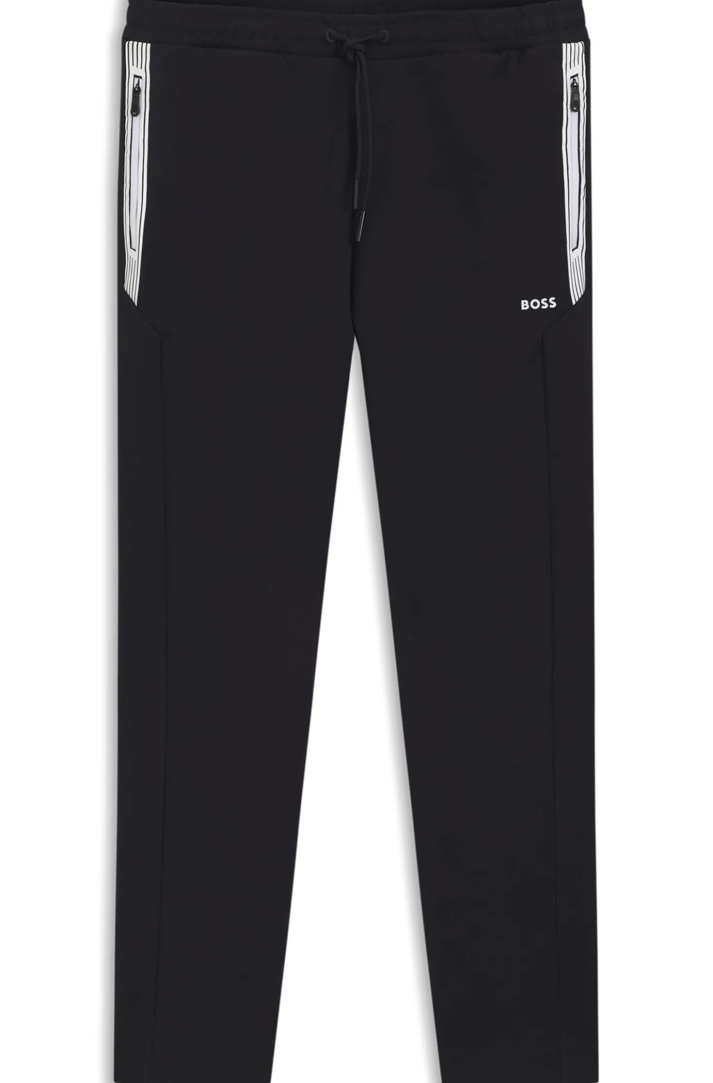 Drawstring trousers in cotton-blend jersey