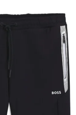 Drawstring trousers in cotton-blend jersey