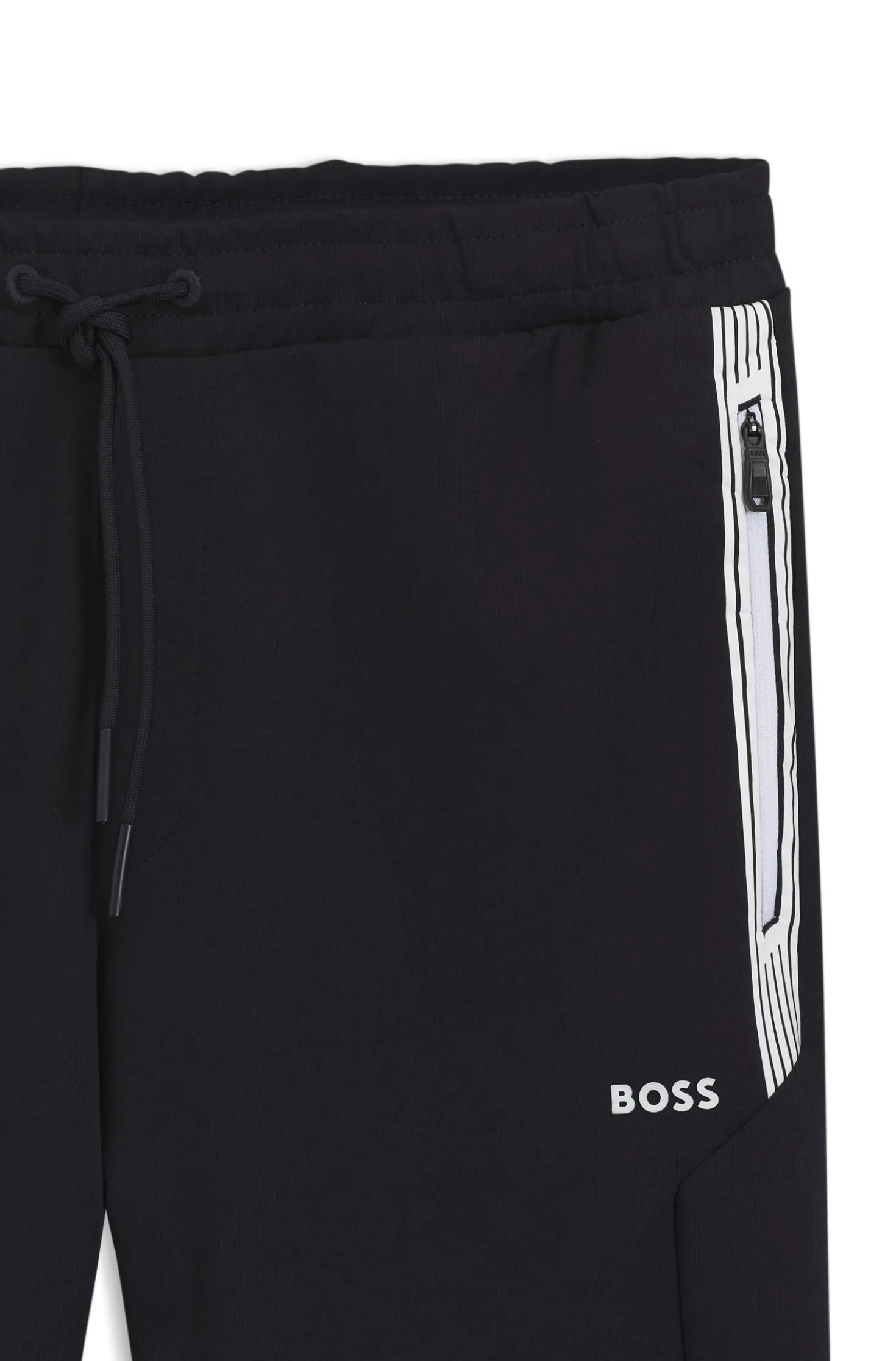 Drawstring trousers in cotton-blend jersey