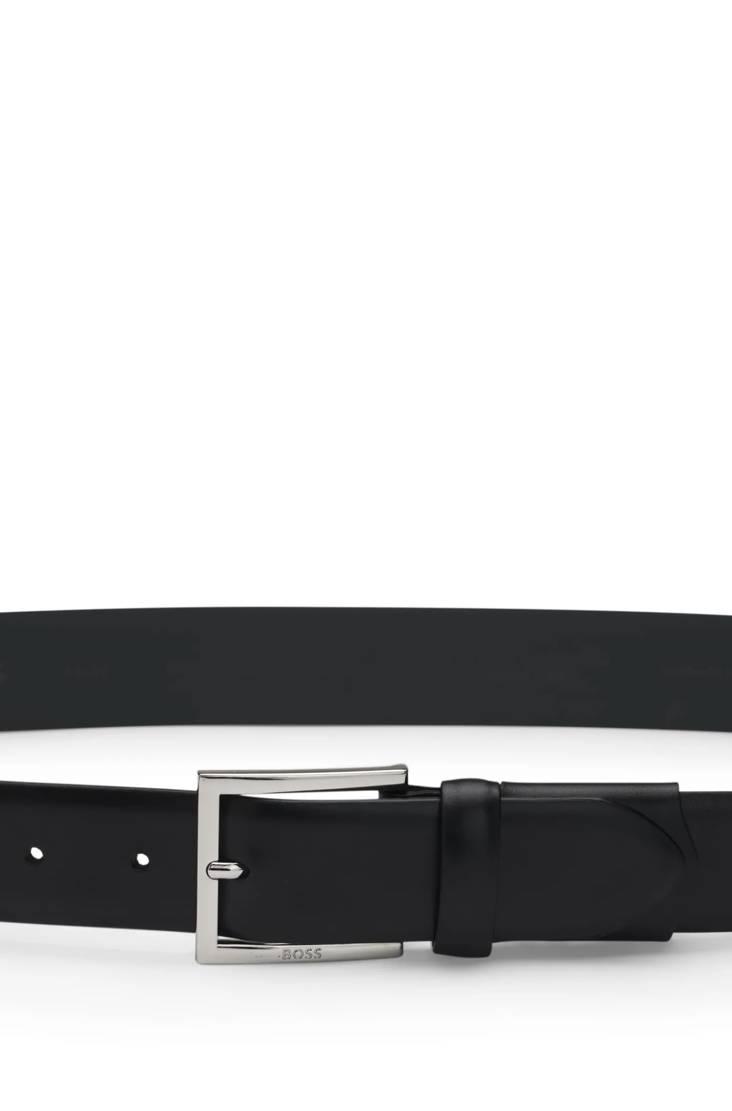 Dressletic leather belt with concealed elasticated section