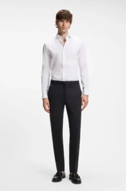 Dressletic slim-fit trousers in washable stretch jersey