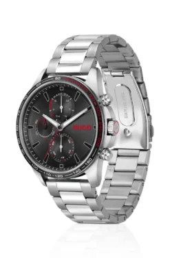 #Drift black-dial watch in stainless steel