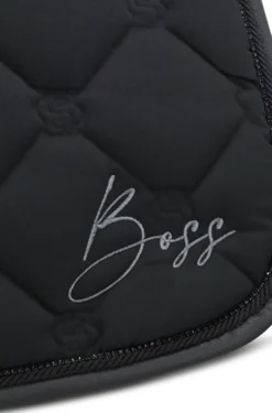 Equestrian dressage saddle pad with crystal trim