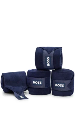Equestrian fleece circulation bandages with branding