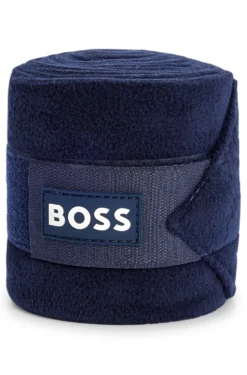 Equestrian fleece circulation bandages with branding