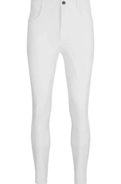 Equestrian full-grip breeches in power-sport fabric