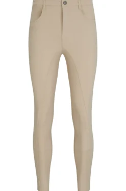Equestrian full-grip breeches in power-sport fabric